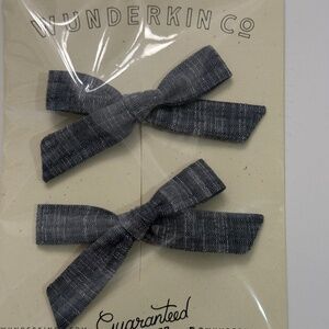 Wunderkin Co Bows/Piggie Set Chambray